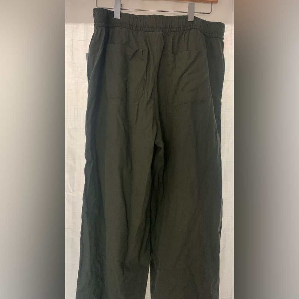 Old navy green high waist wide leg linen blend pant size medium